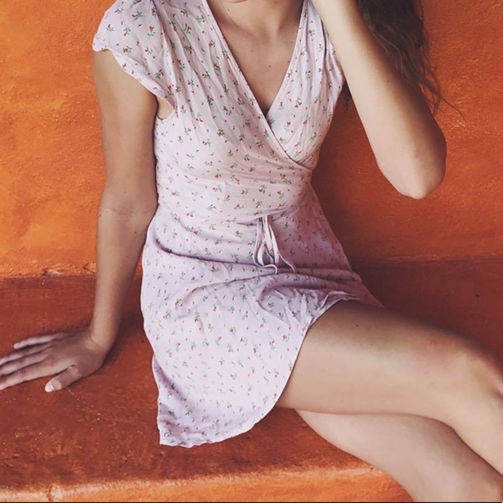 Light pink wrap dress from Brandy Melville